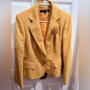 Anne Klein Mustard Yellow Tailored Blazer